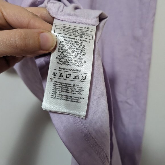 *3/$10* Adidas Essentials 3-Stripes Jersey Boyfriend Tee Dress Mauve Size XS - Picture 5 of 5